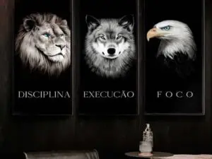 Discipline. Execution. Focus. – Motivational Animal Wall Art Set