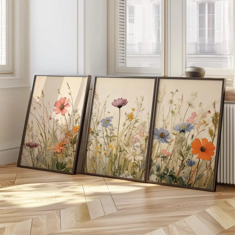 Dancing Floral Garden Frame set trio